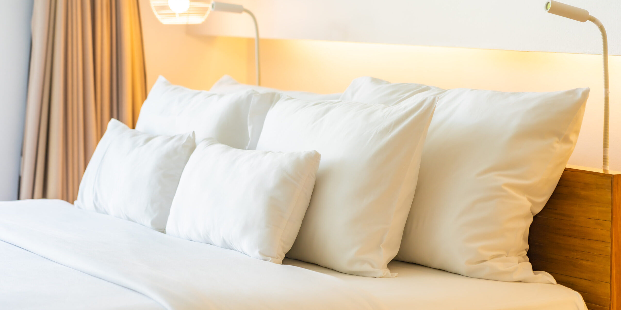 White pillow on bed decoration interior of bedroom ropa de cama murcia