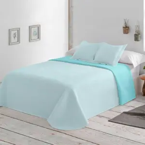 colcha turquesa cama