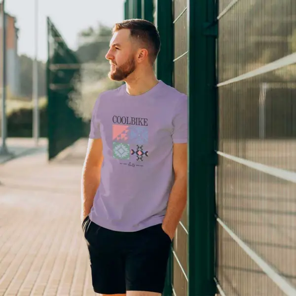 camiseta manga corta hombre malva