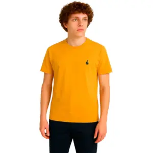 camiseta color mostaza manga corta hombre
