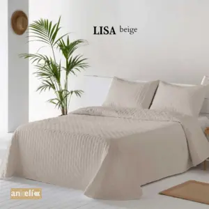 colcha beige cama