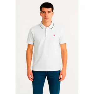 polo manga corta blanco hombre
