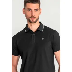 polo hombre manga corta negro