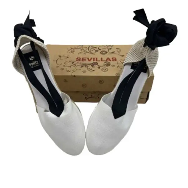 Esparteñas De Cuña Blanco Modelo Sevillas 590
