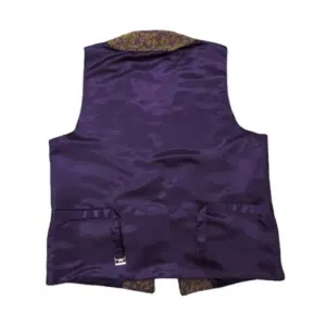 Chaleco Huertano Traje Regional Brocado Lila y Dorado