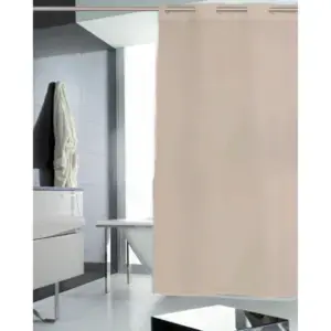 CORTINA DE BAÑO 180X200 POLYESTER LISA BEIGE STILIA