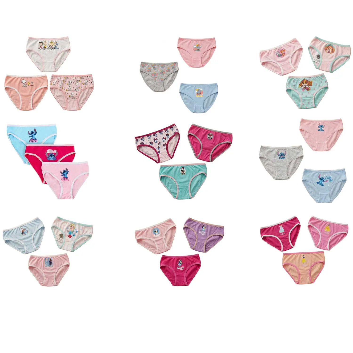 Pack De 3 Bragas Para Niña Diseños De Disney