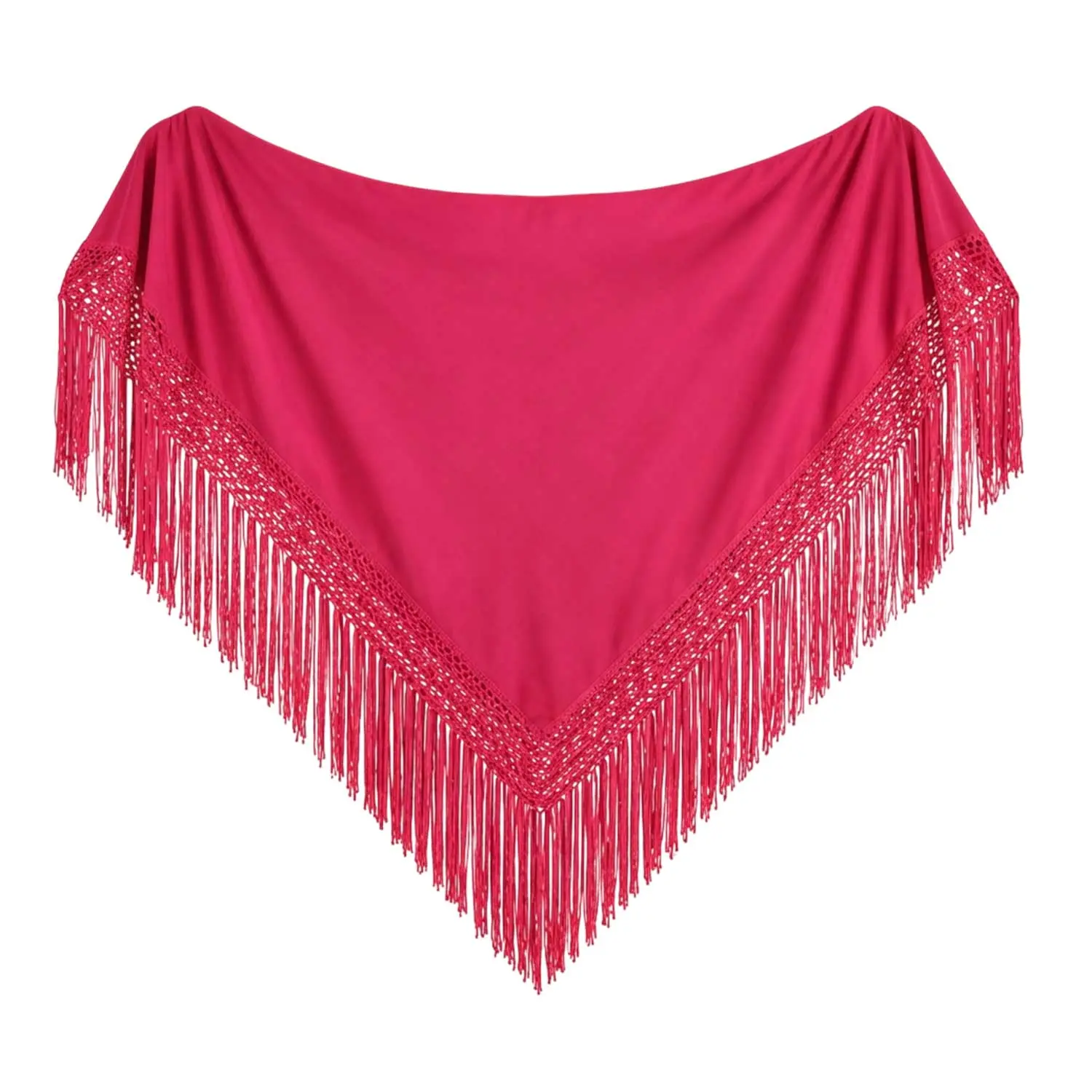 Mantón Flamenco de Flecos para Mujer. 150x60 cm. Disponible Varios Colores