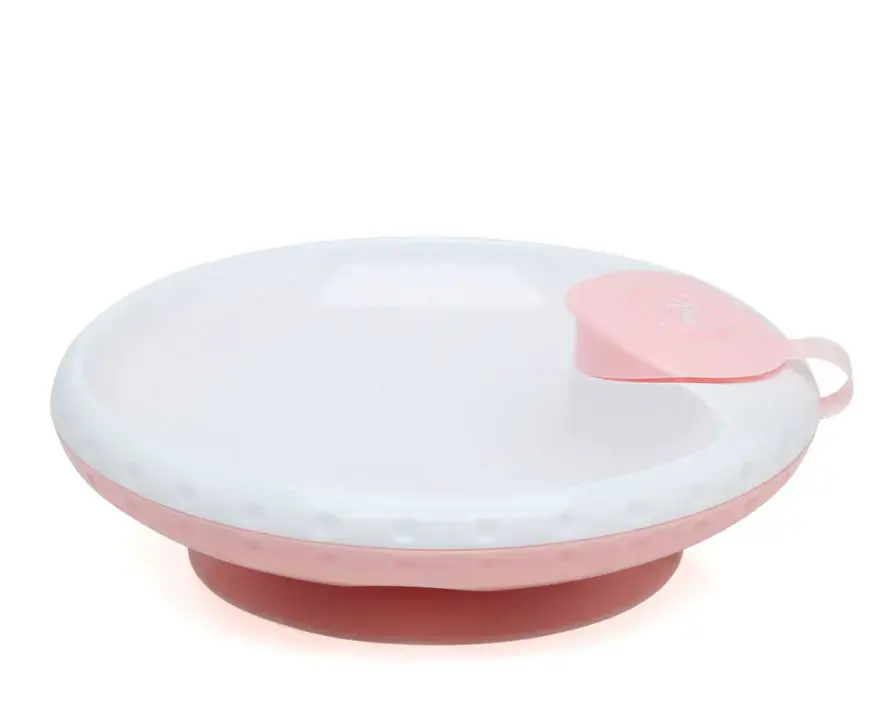 PLATO TÉRMICO CON VENTOSA ANTIVUELCO 17CM 3818 ROSA KIOKIDS - Imagen 3